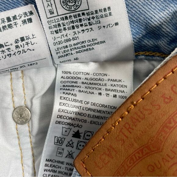 Levi's Premium 501 Original Fit High Rise Shorts Size 27 Luxor Heat Light Wash - Picture 8 of 9